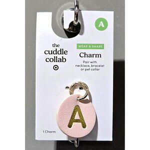 The Cuddle Collab Faux Leather Initial Monogram A Pet Dog Collar Pink Charm